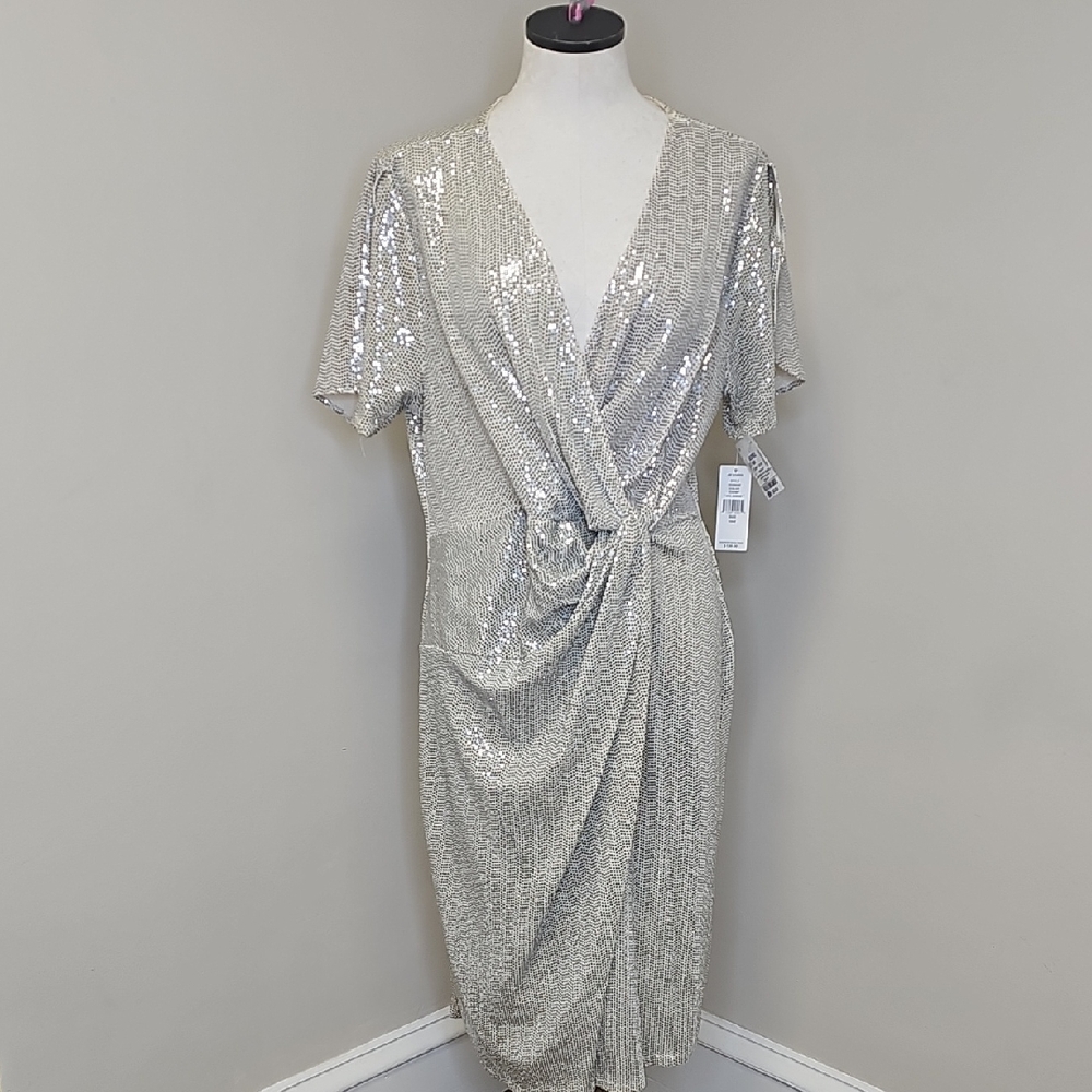 John Meyer Silver Sequin Dress